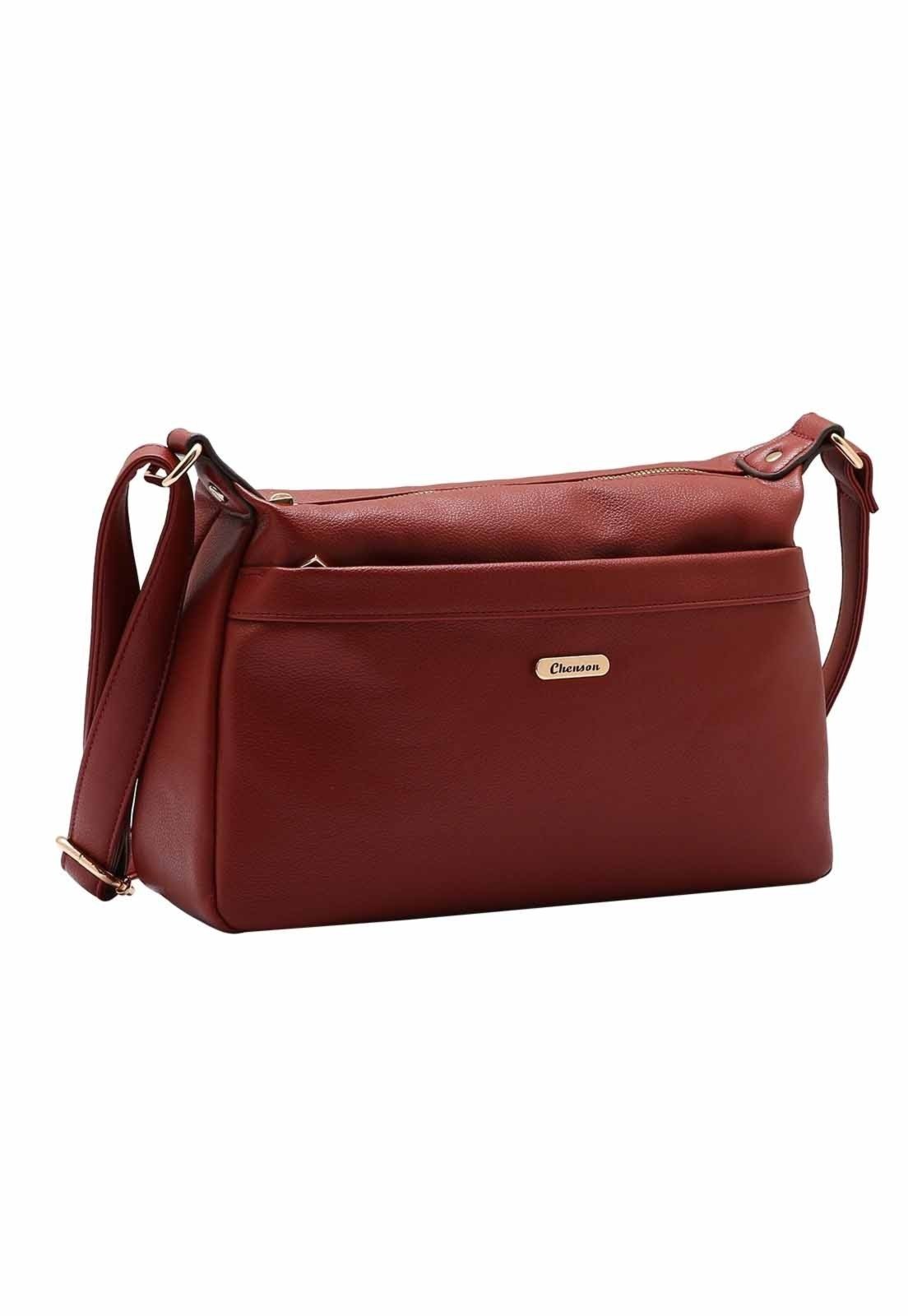 Bolsa Feminina Chenson Original Transversal Vinho 3484920