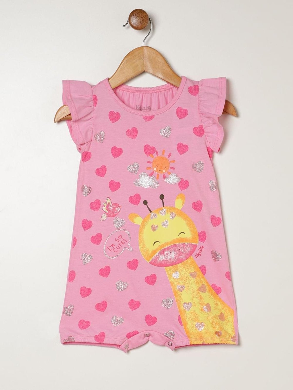 Infantil - Macacão Curto Estampado Para - ROSA