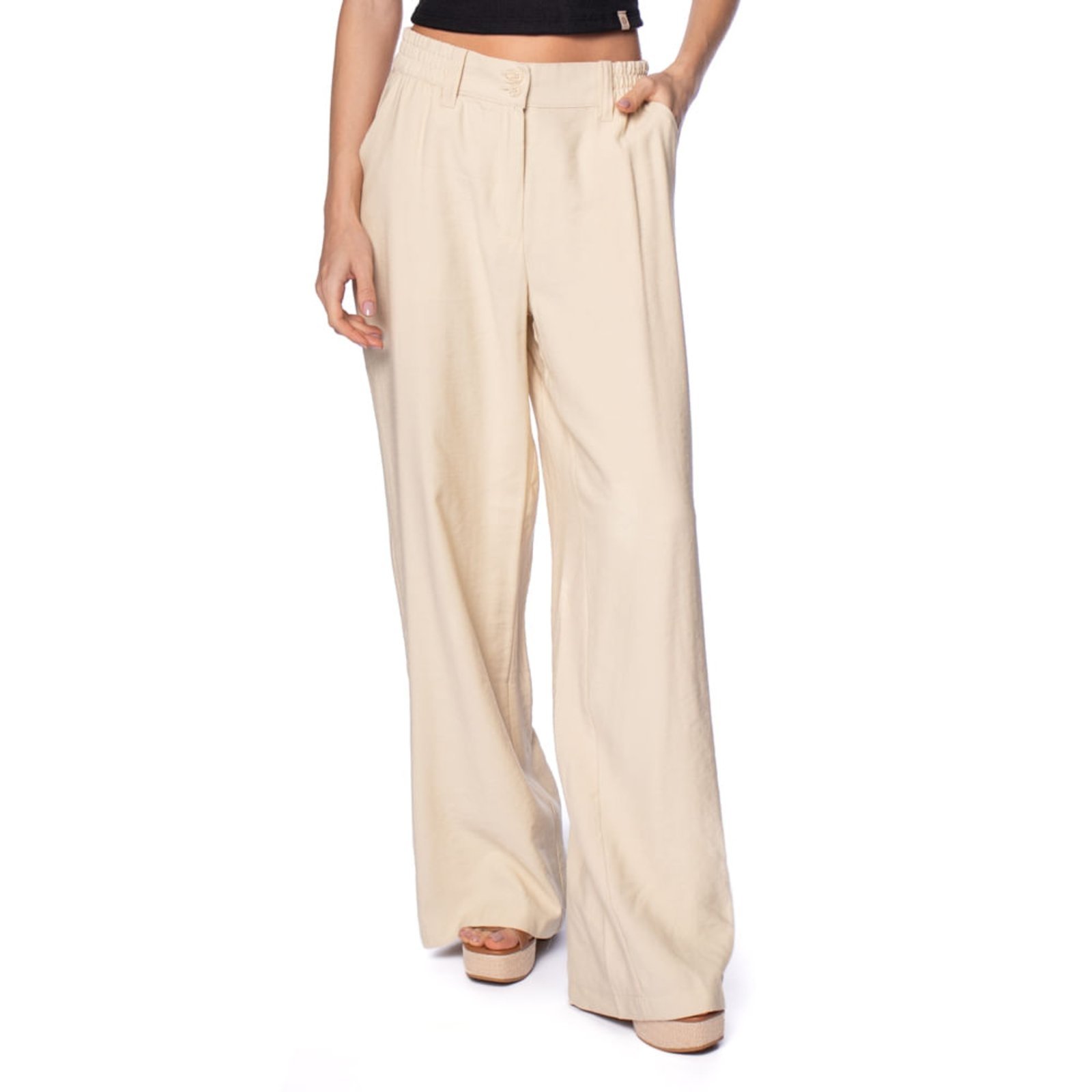 Calça Feminina The Style Box Pantalona Creme
