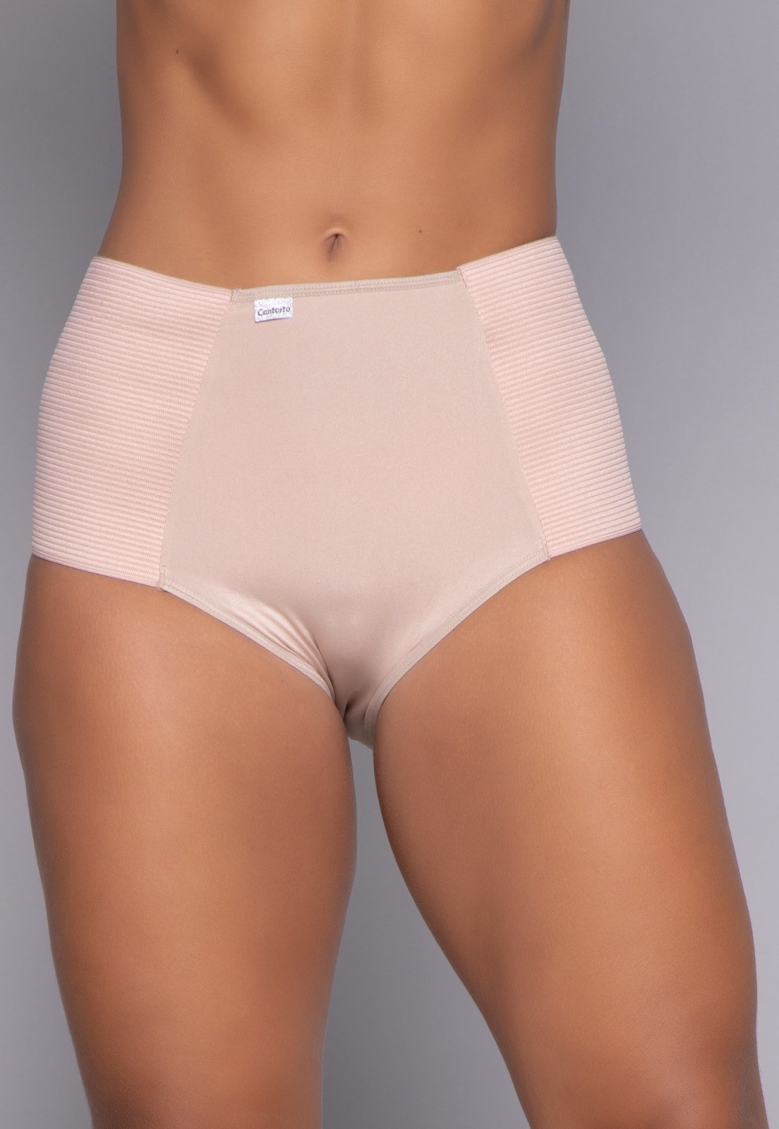 Vista 2 Calcinha Cinta Modeladora Alta Compressão Redutora ós Parto 25 cm Vekyo bege VEKYO bege