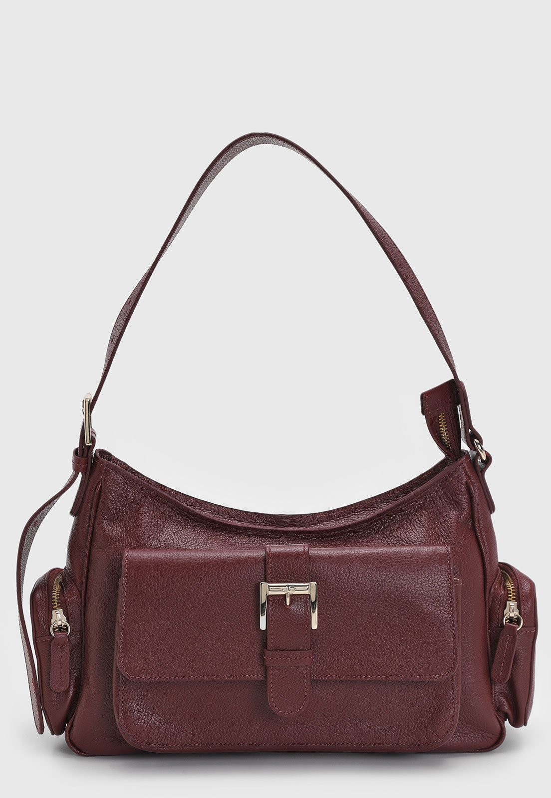 Bolsa Média Jorge Bischoff Detalhe Fivela Vinho
