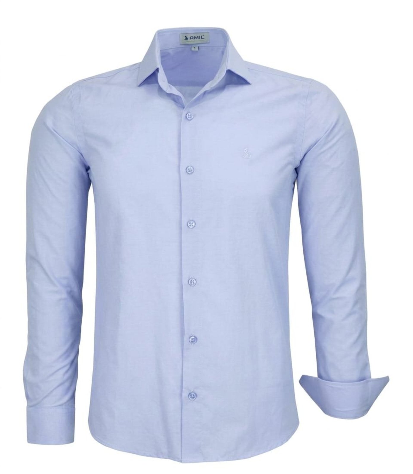Camisa Social Amil Slim Shuri Algodão/Poliéster Macia Fácil de Passar Manga Longa Luxo Lilás