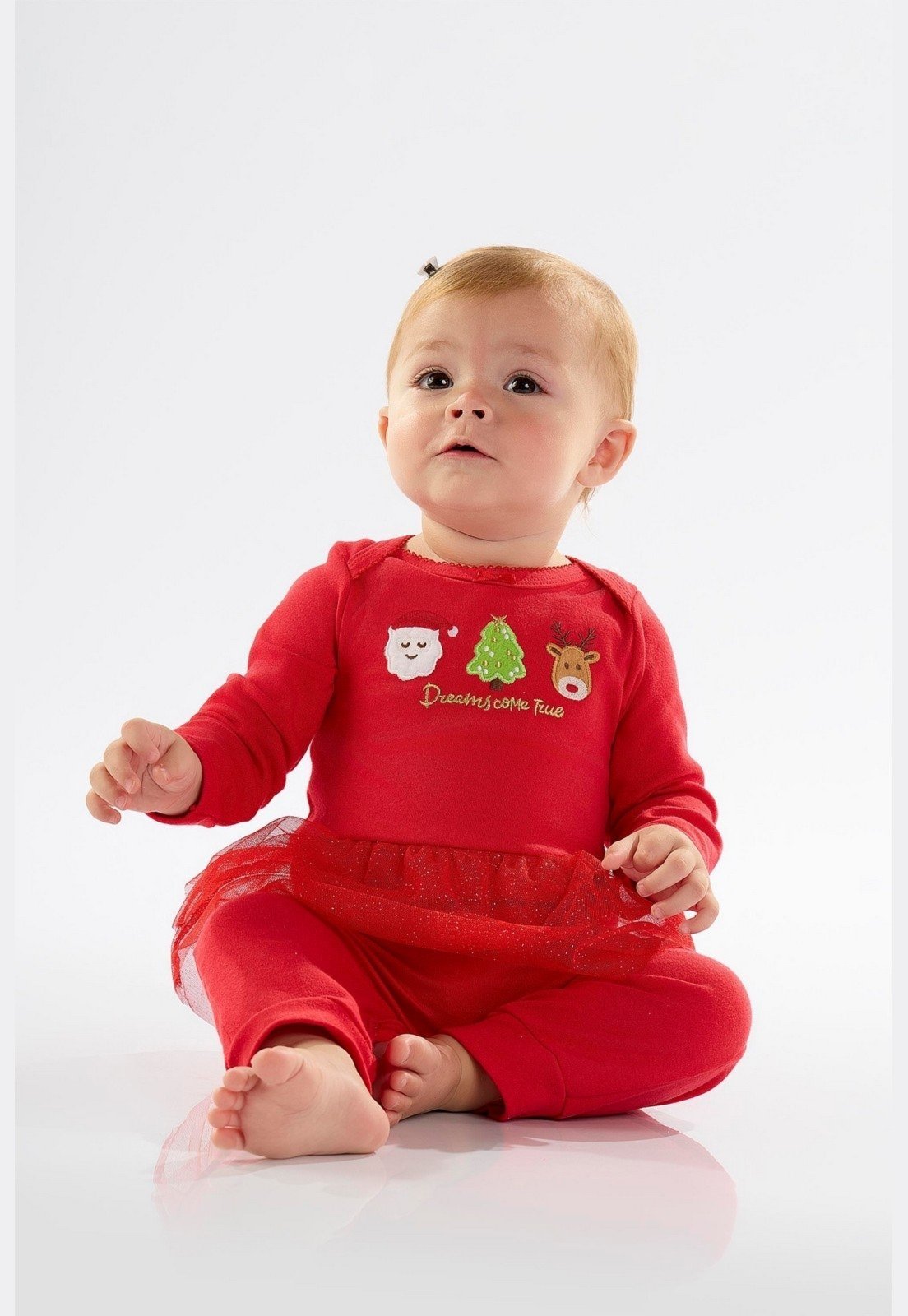 Infantil – Macacão para Menina em Suedine com Saia Up Baby Vermelho