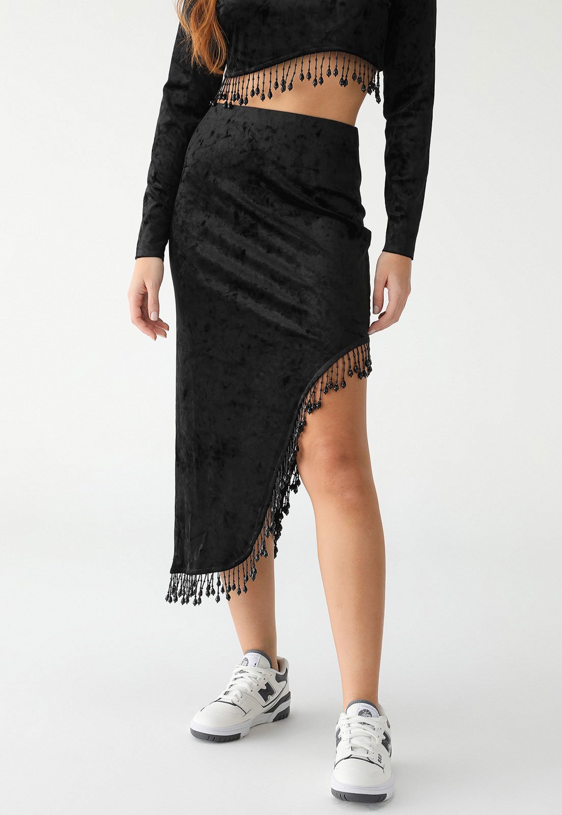 Saia TOPSHOP Midi Assimétrica Preto