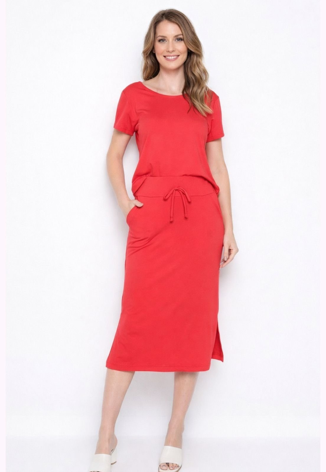 Conjunto Maria Paes Saia e Blusa Vermelho