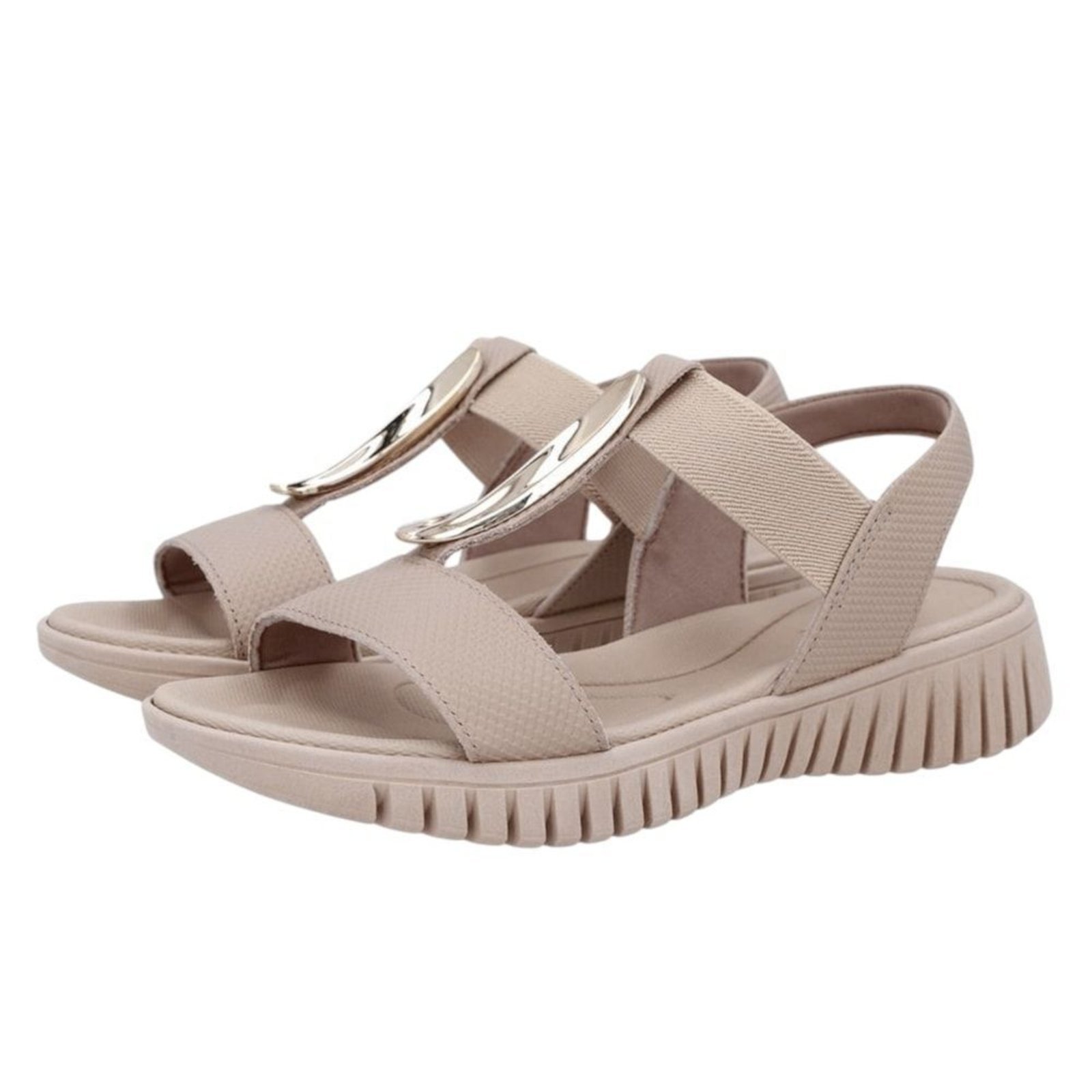 Vista 3 Sandália Usaflex Enfeite Dourado Feminina nude Usaflex nude