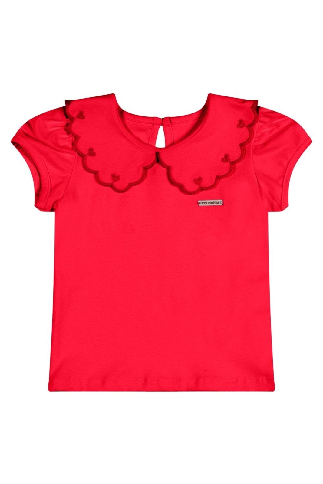 Infantil - Blusa Menina Gola Bordada Colorittá Vermelho