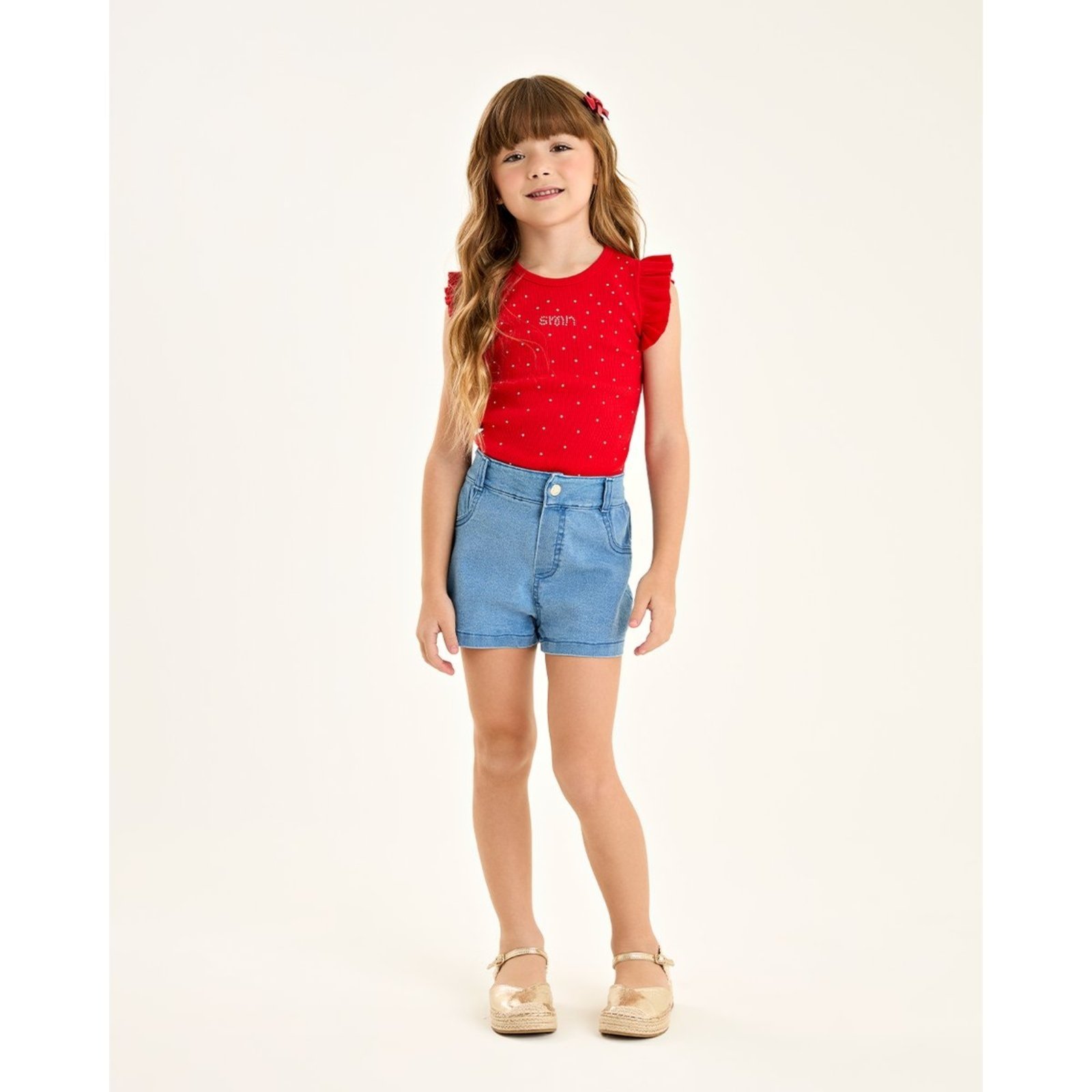 Infantil - Blusa Menina em Ribana Canelada