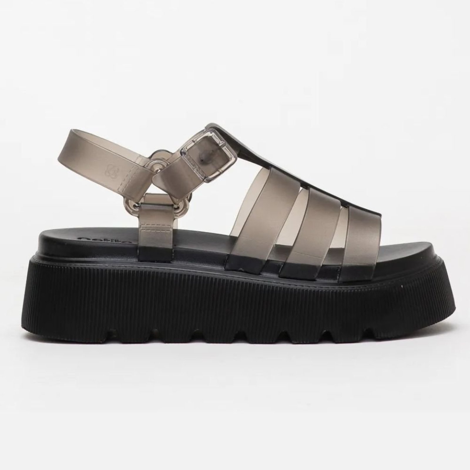 Sandália Feminina Flow Sandal Preto Translúcido Petite Jolie PJ7561