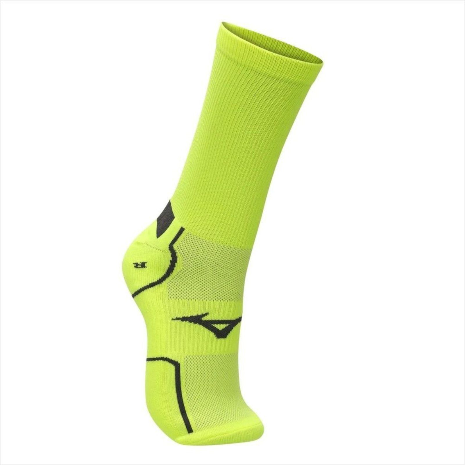 Vista 2 Meia Mizuno Performance Cano Alto Corrida Treino Tam. Mizuno amarelo