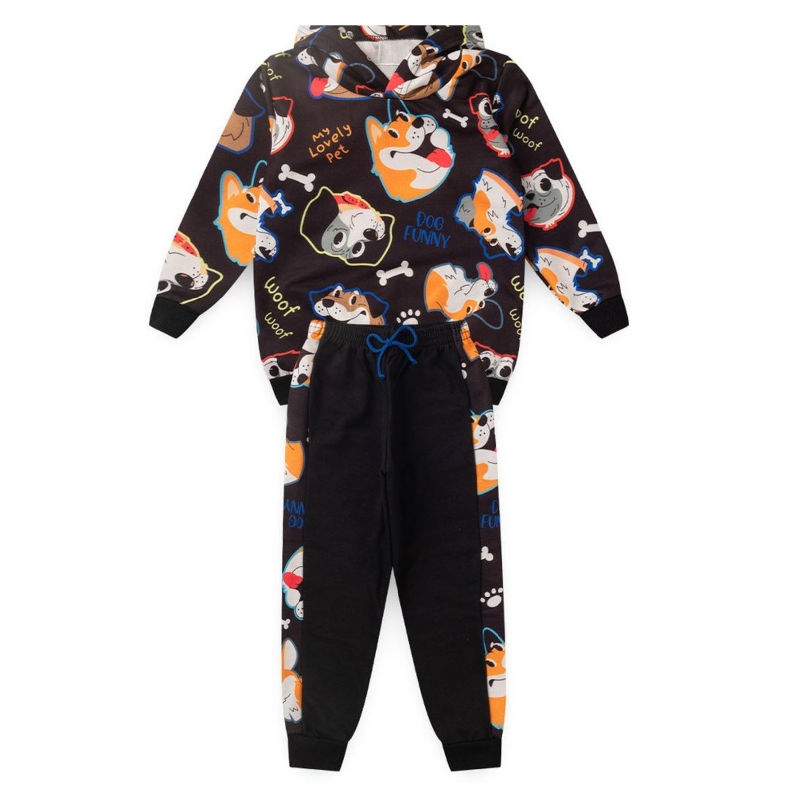 Infantil - Conjunto Blusão E Calça Em Moletom Cachorrinhos