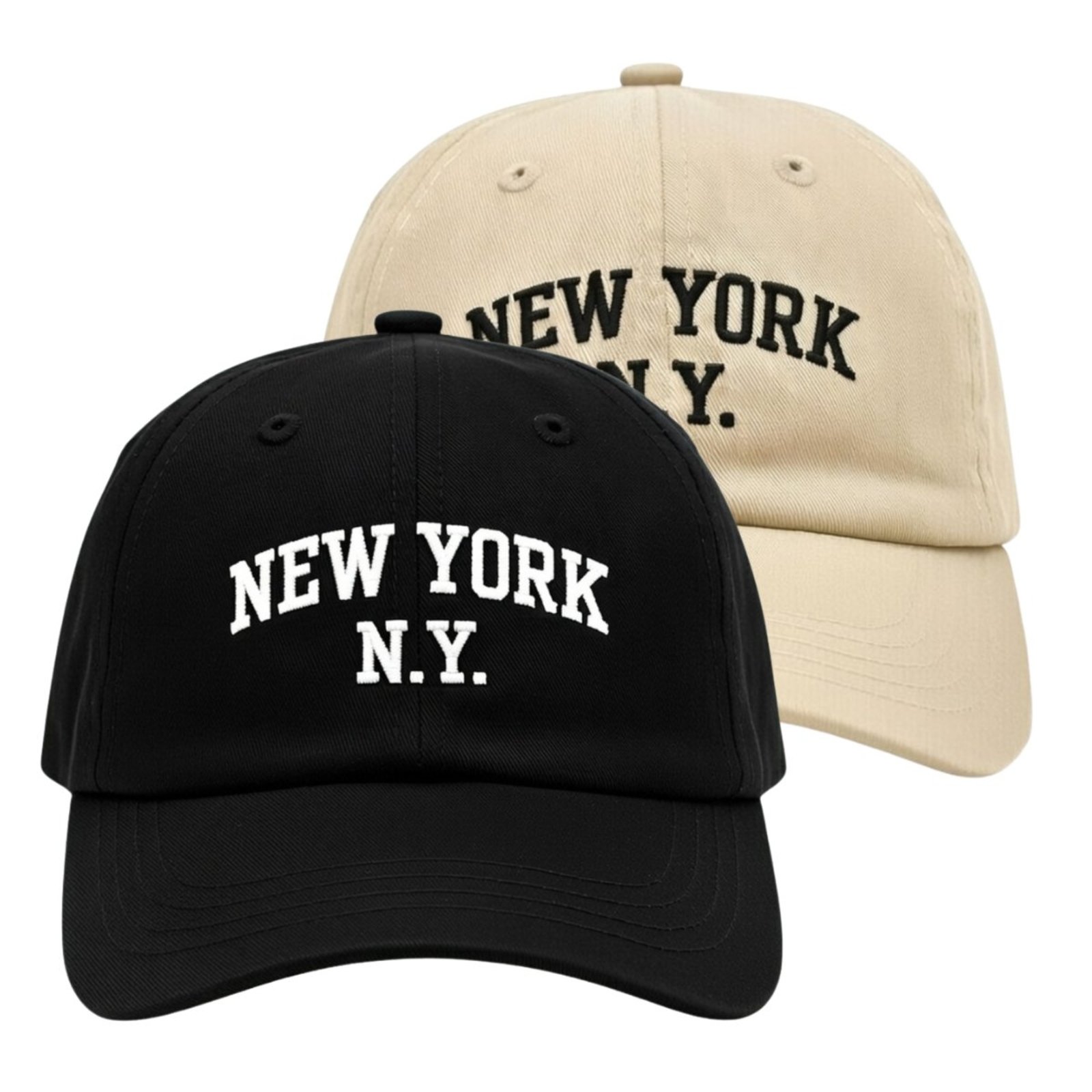 Kit 2 Bonés Aba Curva 6 Paineis com Ajuste Confortável Bordado New York