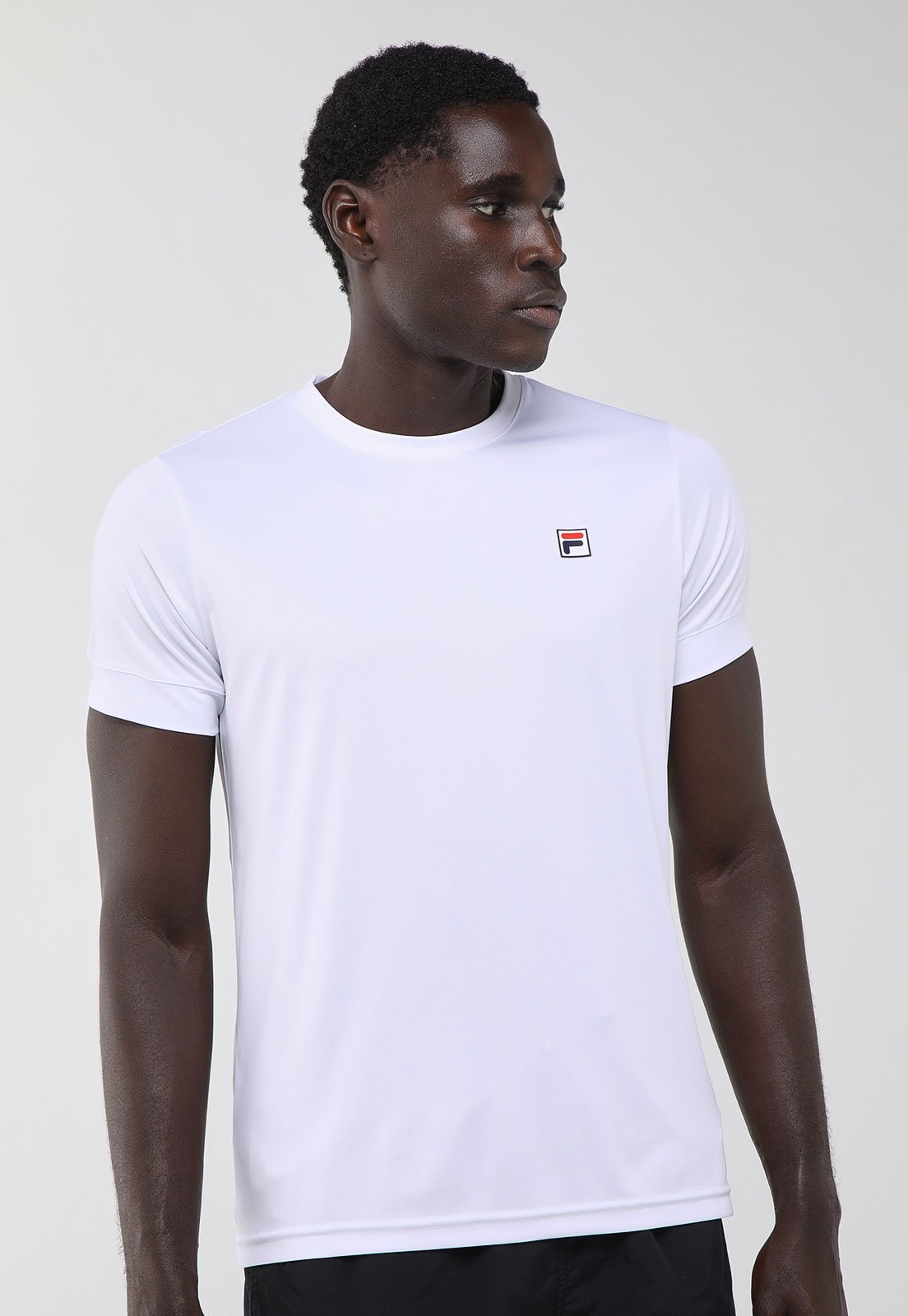 Vista 2 Camiseta Masculina Fila Player Branca branco Fila branco