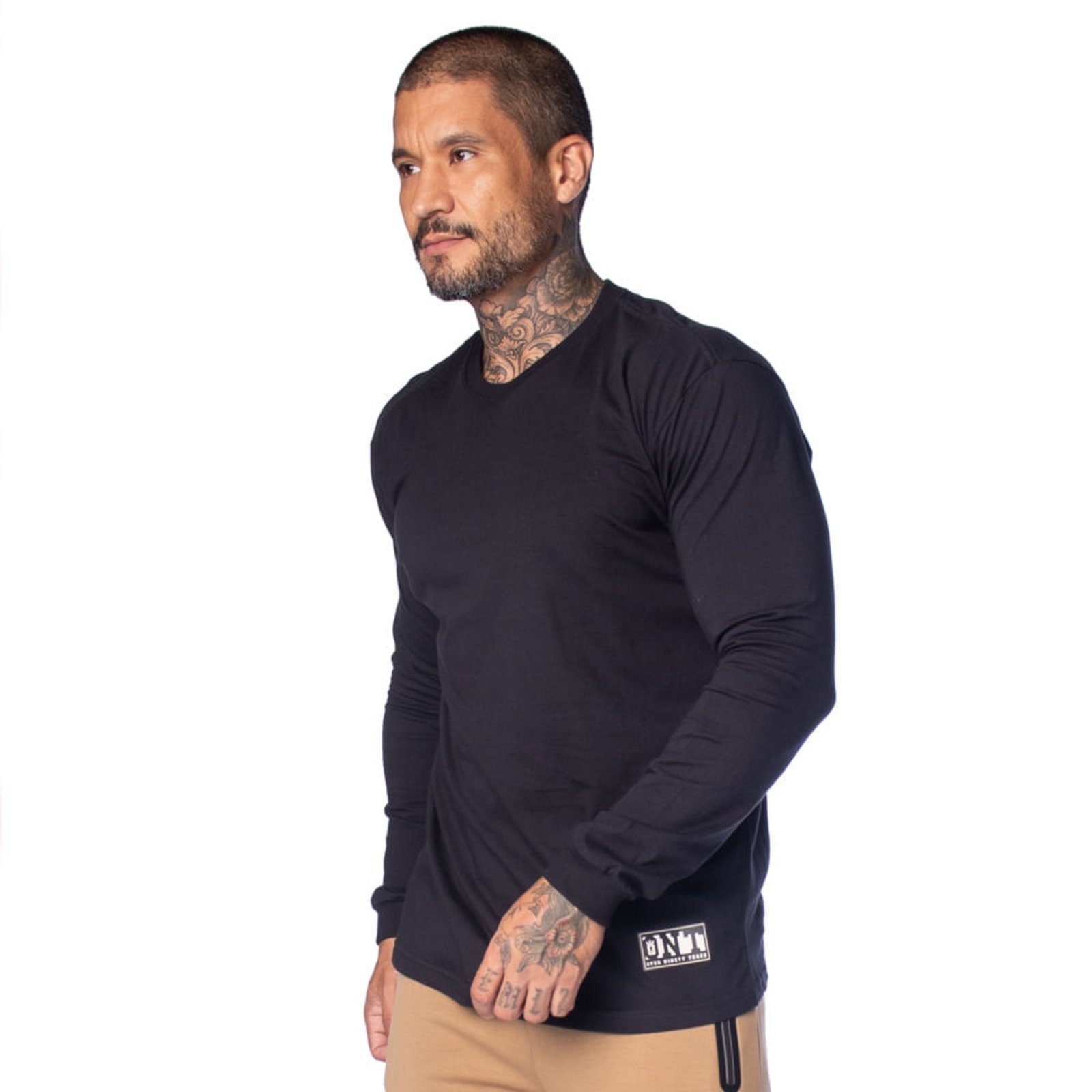 Vista 2 Camiseta Manga Longa Masculina Over Surf Preta preto Over Surf preto
