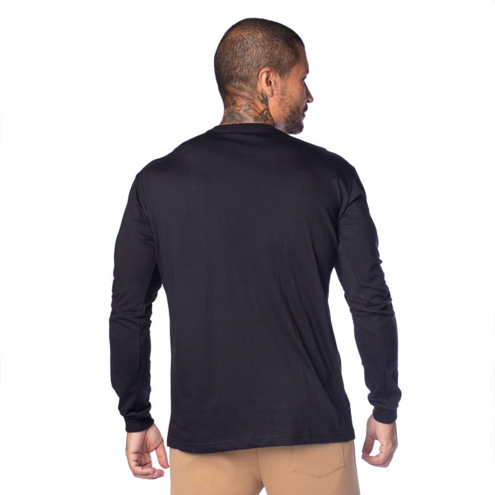 Vista 3 Camiseta Manga Longa Masculina Over Surf Preta preto Over Surf preto