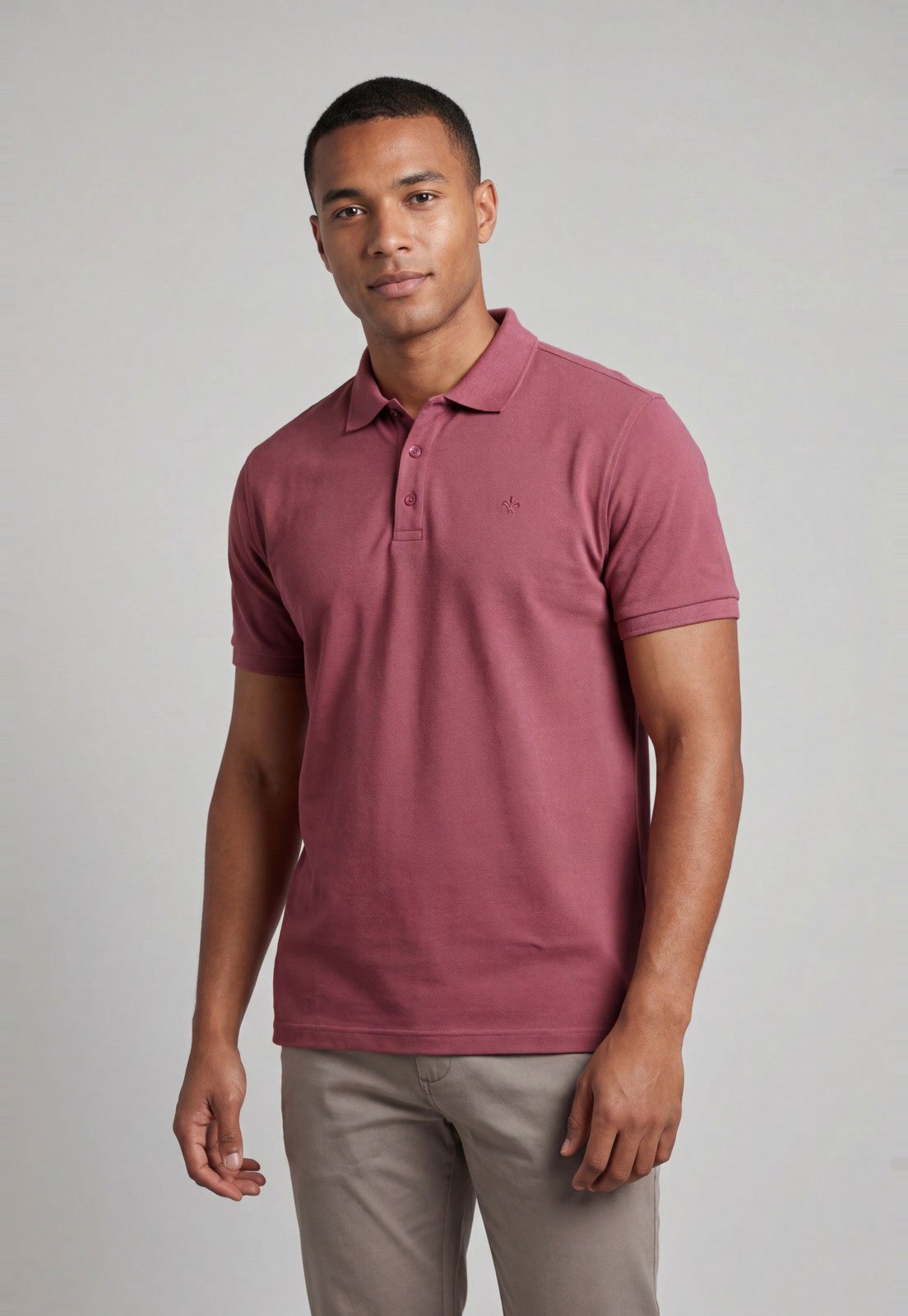 Polo Masculina Dudalina Logo Bordado Vinho