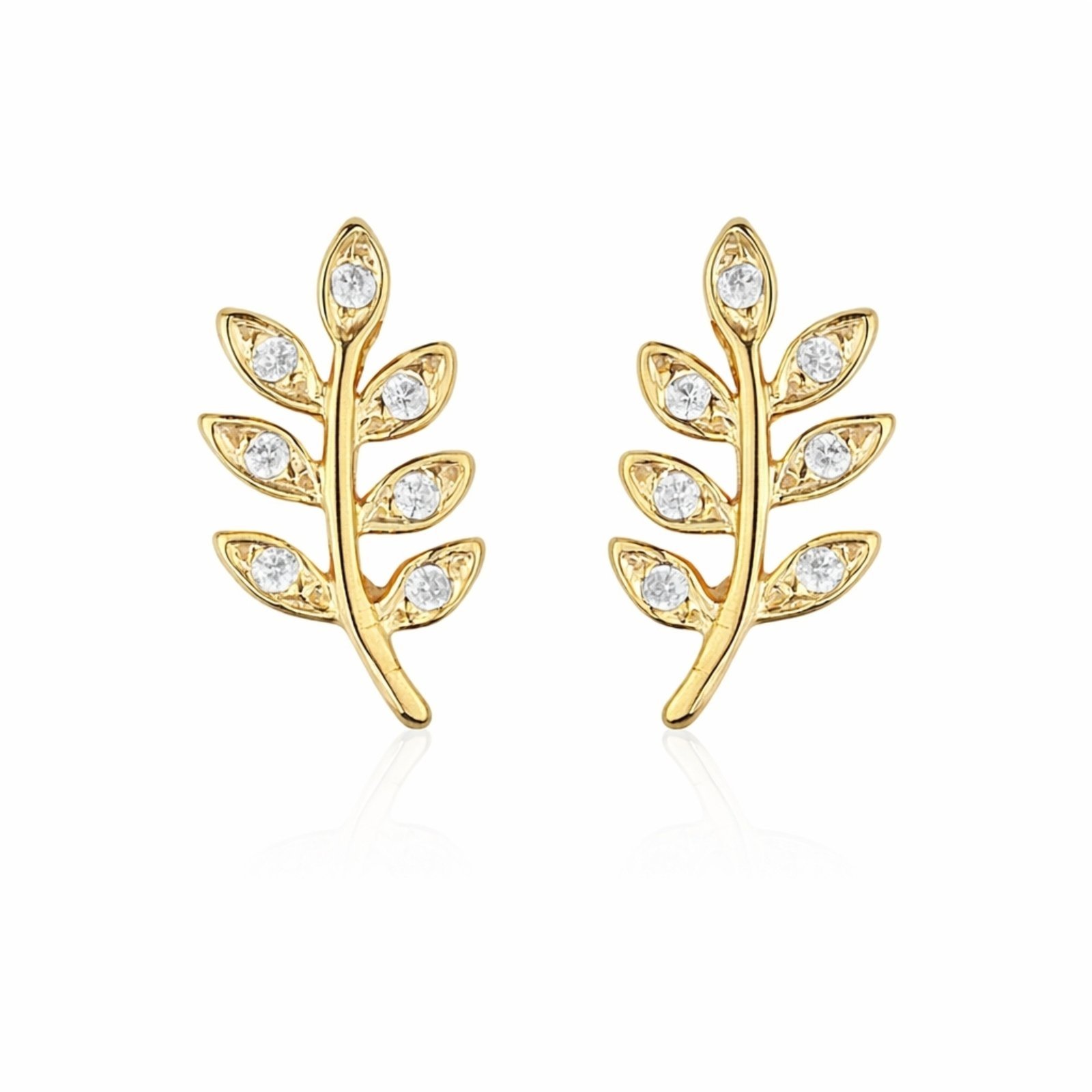 Vista 3 Brinco Folhas Banhado a Ouro 18k Alexandra Michelassi Semijoias prata