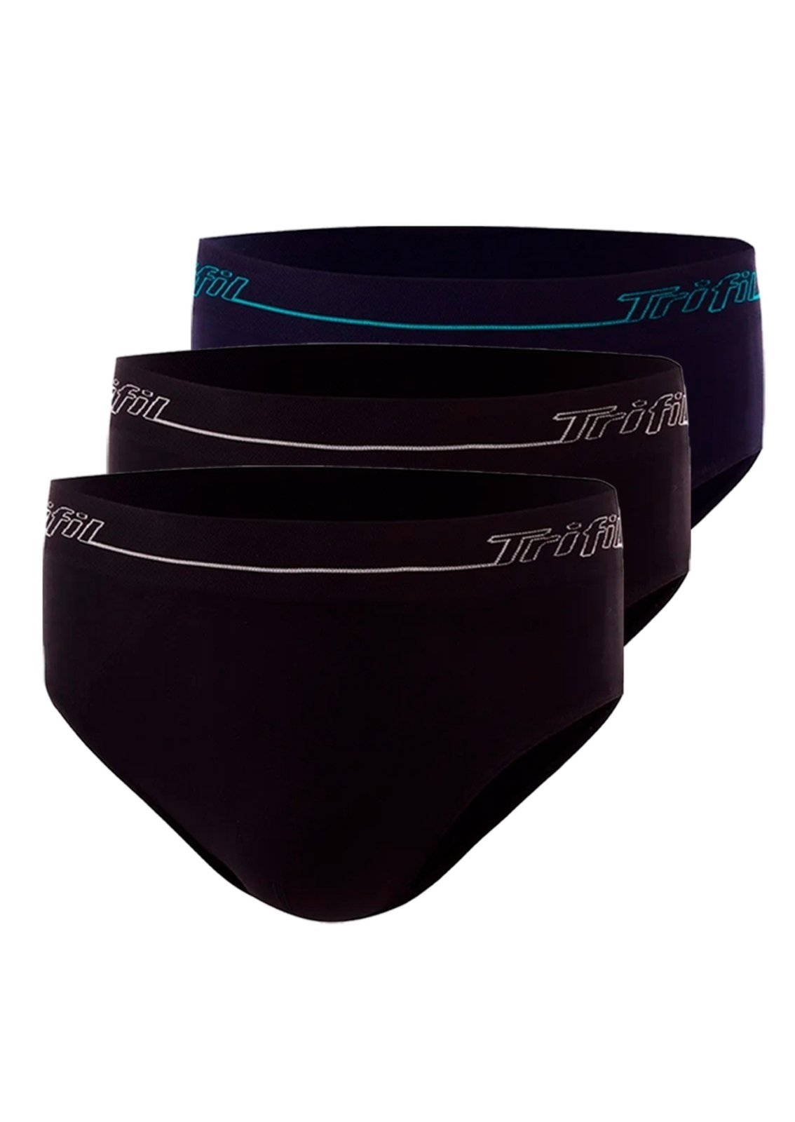 Kit com 3 Cuecas Slip Trifil 0543 Preto