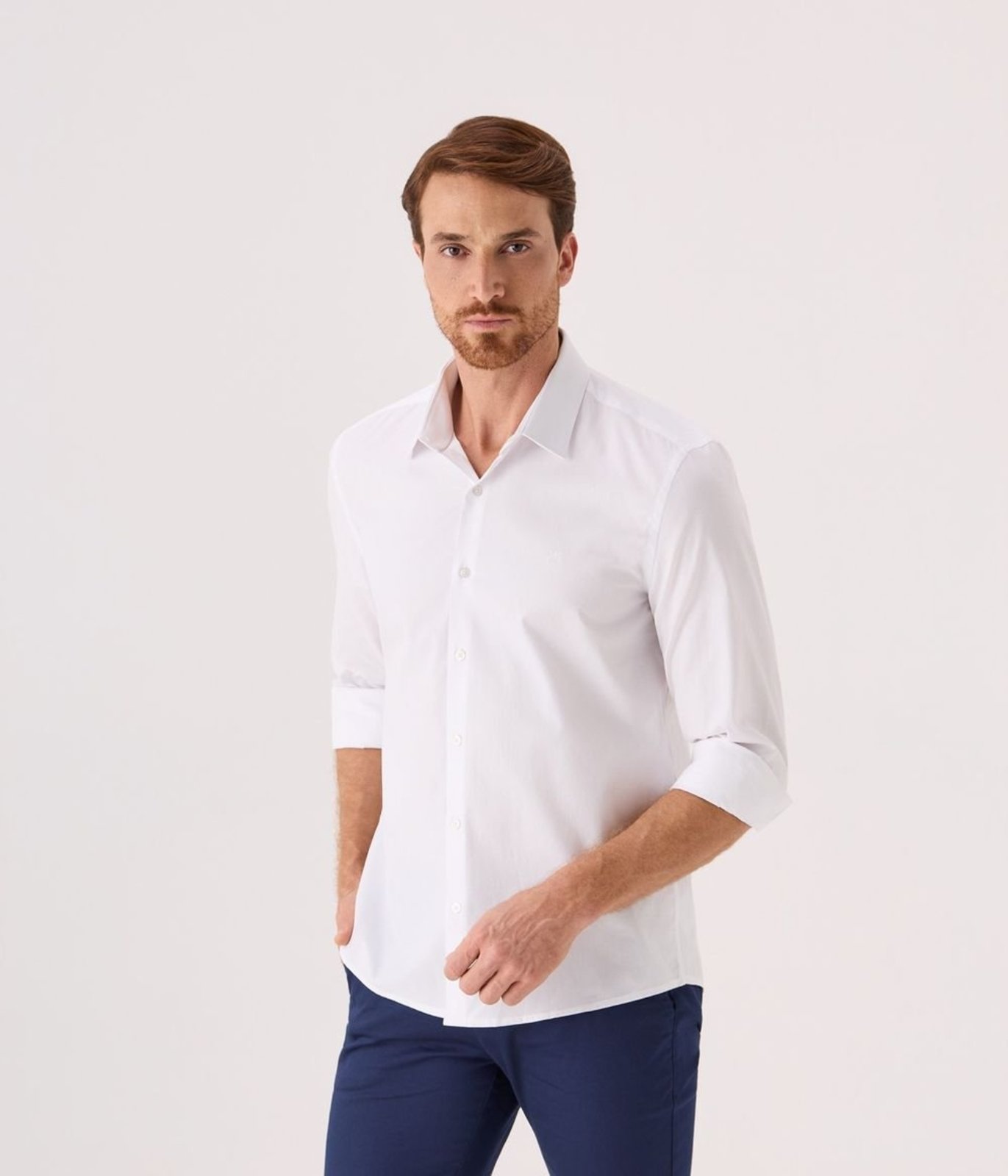 Camisa Slim Makenji Masculina Branca
