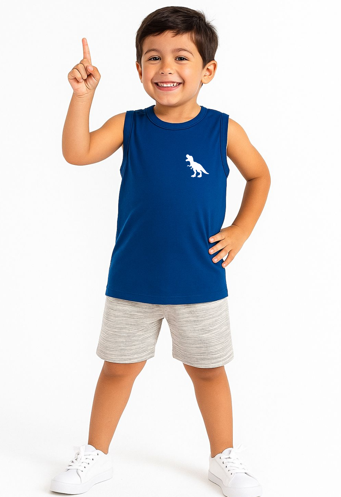 Vista 2 Infantil - Kit 5 Conjuntos De Regata Sortido Verão Menino Tamanho 02 ao 14 Babei no Look unico Babei no Look unico