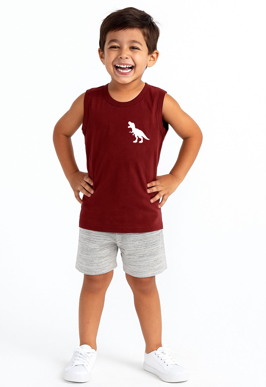Vista 3 Infantil - Kit 5 Conjuntos De Regata Sortido Verão Menino Tamanho 02 ao 14 Babei no Look unico Babei no Look unico