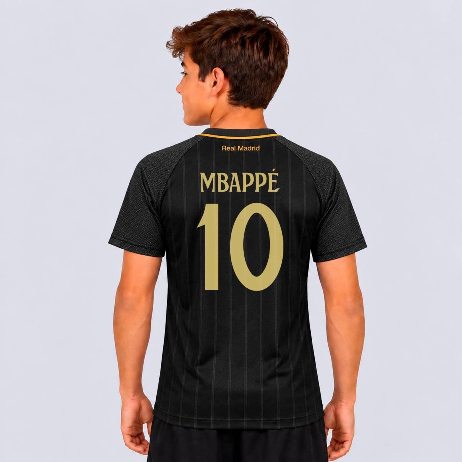 Camisa Real Madrid Lenda Preta 10 Mbappé