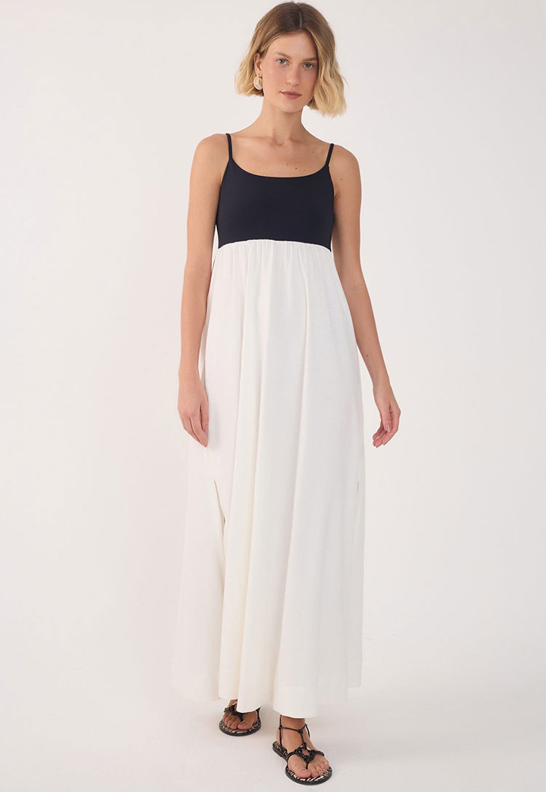 Vestido Dress To Longo Recorte Branco