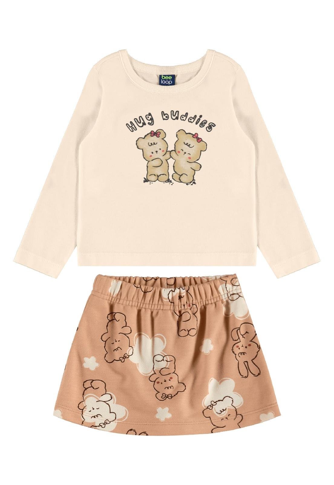 Infantil - Conjunto Abraço de Amigo Bee Loop Bege
