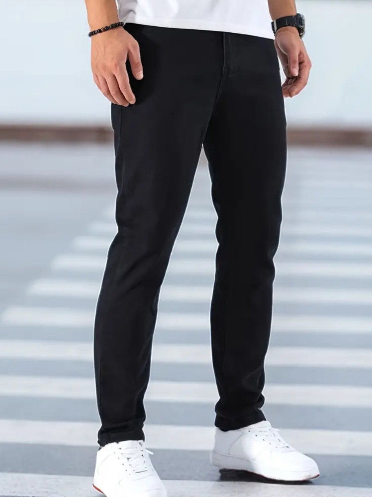 Calça Sarja Masculina Alpha Street Wear CasuaI e Confortavel Ideal Dia a Dia Preto