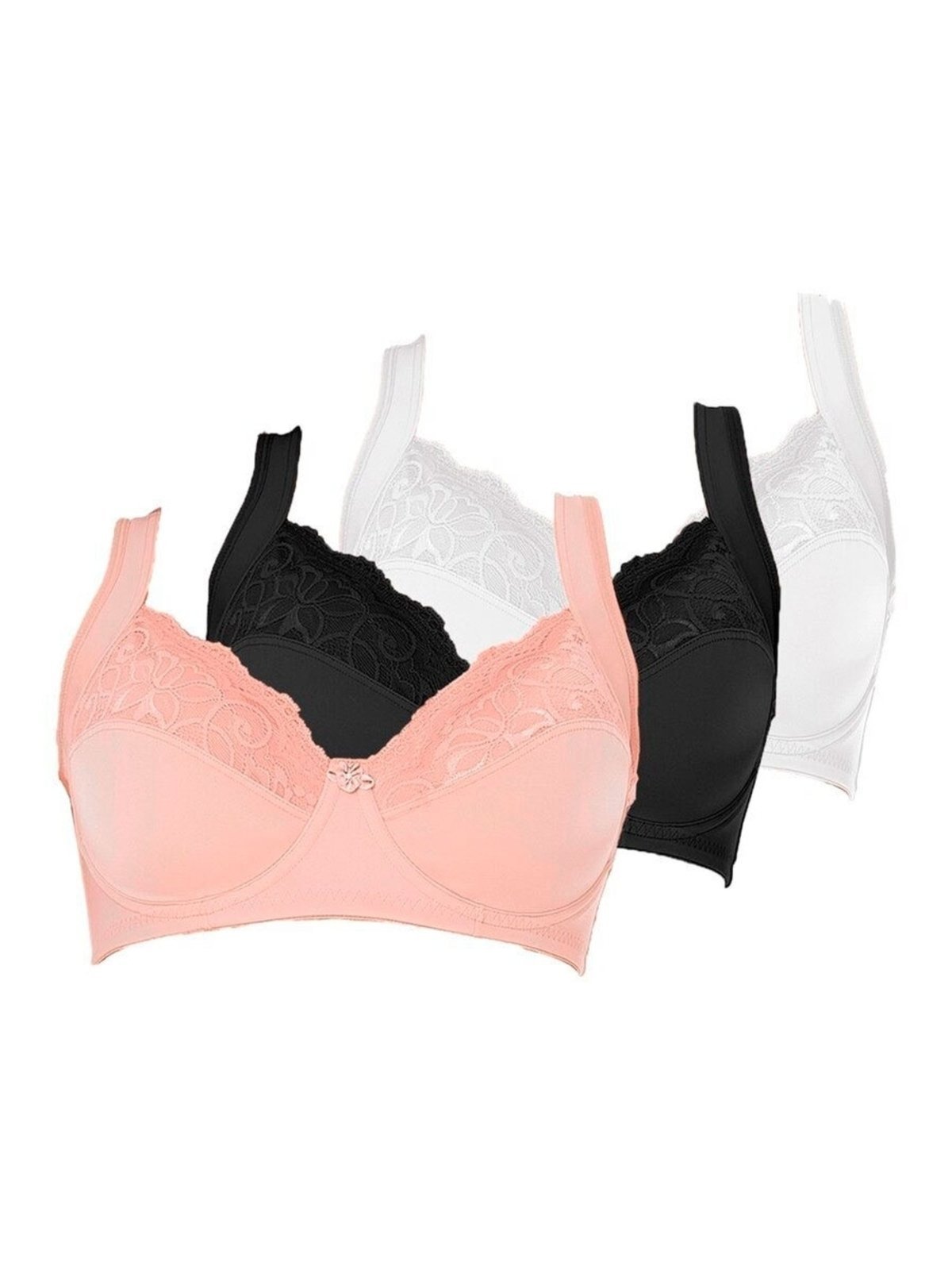 Kit com 3 Sutiãs com Aro e sem Bojo Dilady 123410