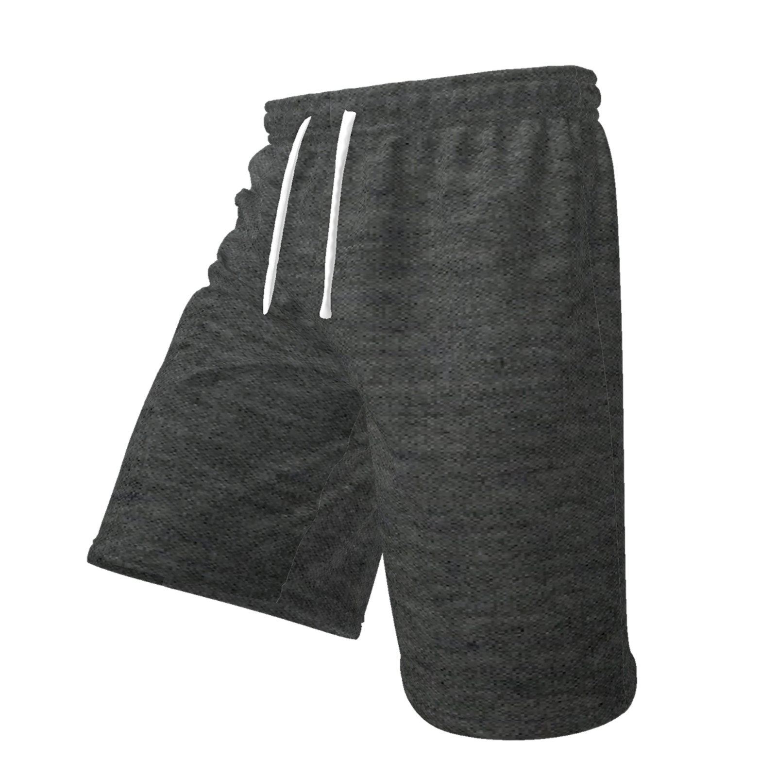 Bermuda Masculina Moletom Treino Lisa Com Cós Elástico Ajustável Com Cordão E Bolsos Chumbo