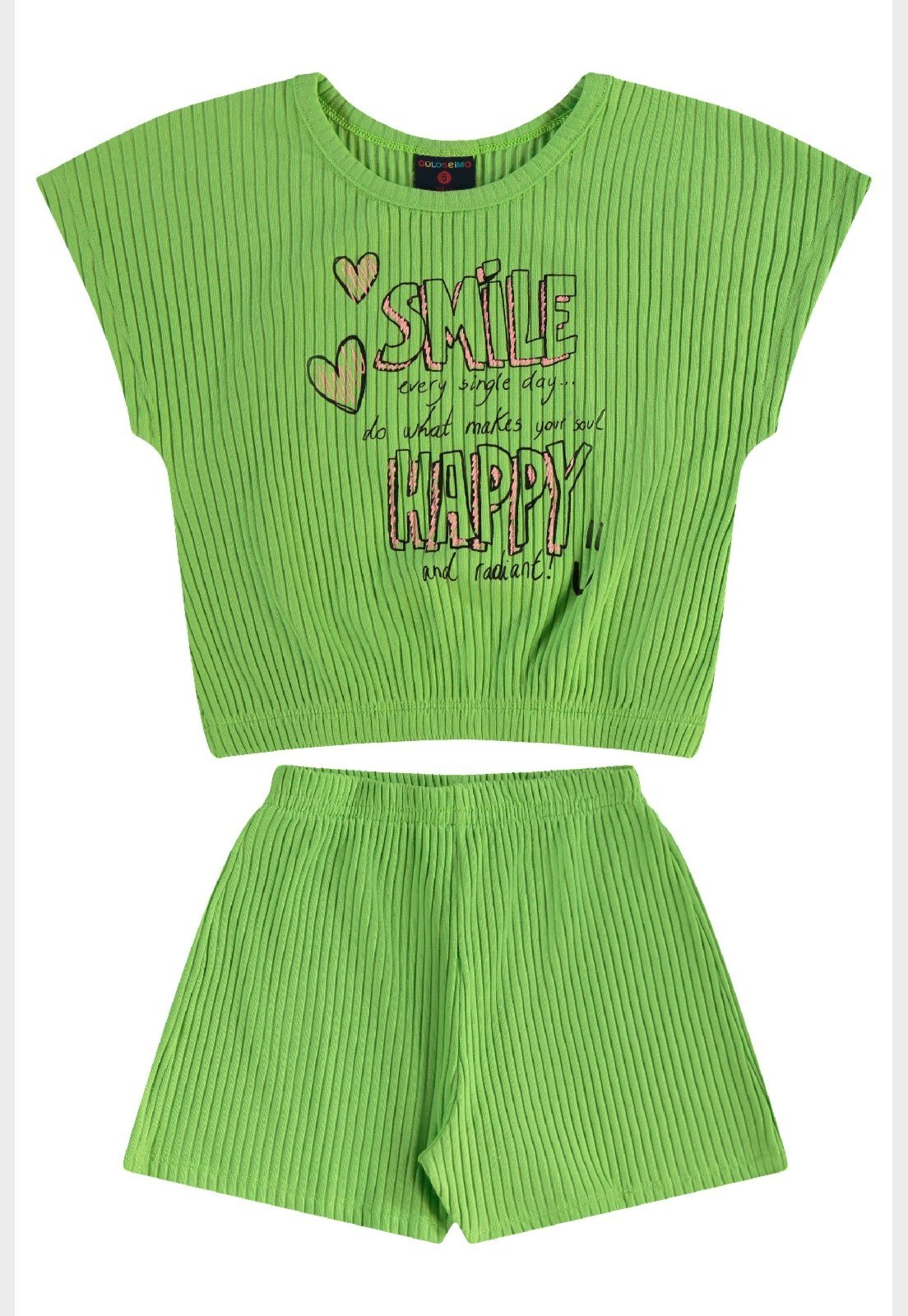 Infantil - Conjunto Cropped e Short Guloseima Verde