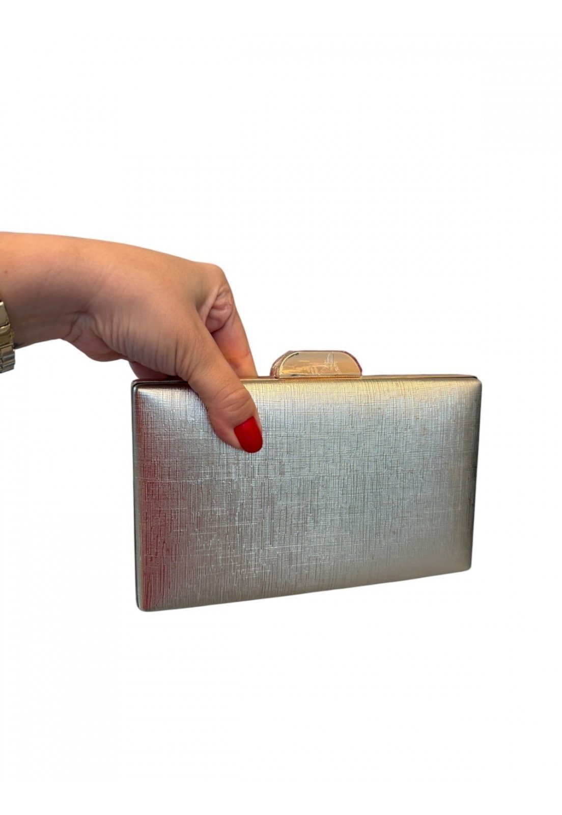 Bolsa Clutch Dourada Metalizada