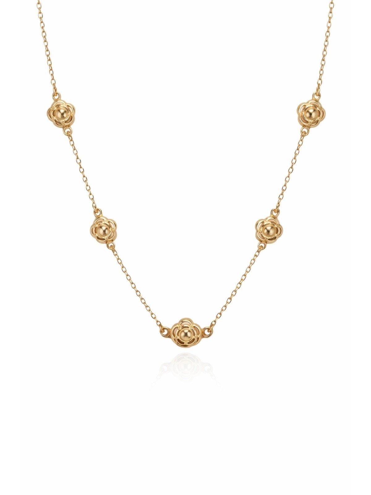 Vista 2 Choker com Flores Lisas Banhada a Ouro 18k Alexandra Michelassi Semijoias prata Alexandra Michelassi Semijoias prata