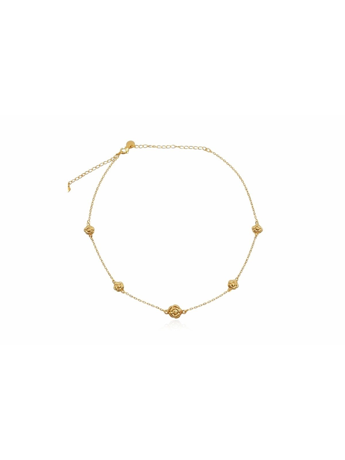 Vista 3 Choker com Flores Lisas Banhada a Ouro 18k Alexandra Michelassi Semijoias prata Alexandra Michelassi Semijoias prata