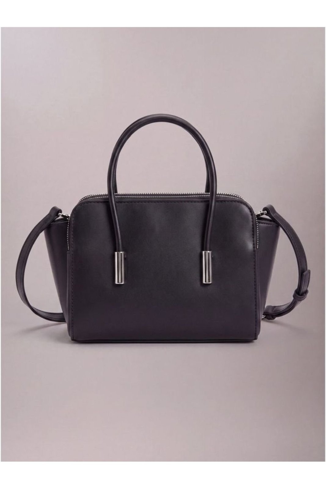 Bolsa Calvin Klein Zíper Com Alça Removível - Preto