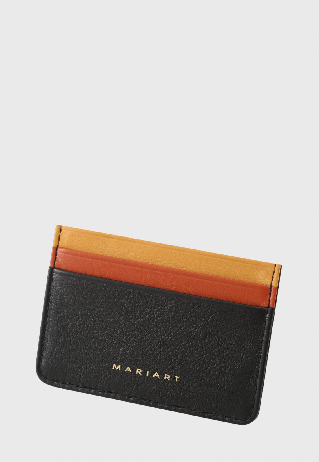 Vista 2 Porta-Cartão Couro Mariart Fruto Branco Tucano Mariart amarelo/castanho/preto