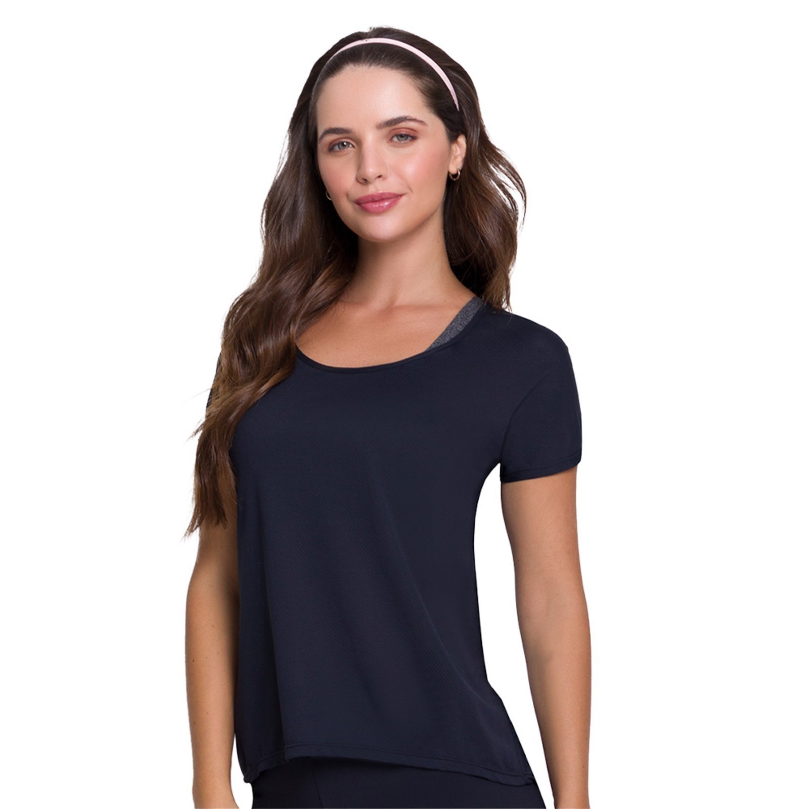 Camiseta Feminina Dry Academia Selene Poliamida Fitness Preto