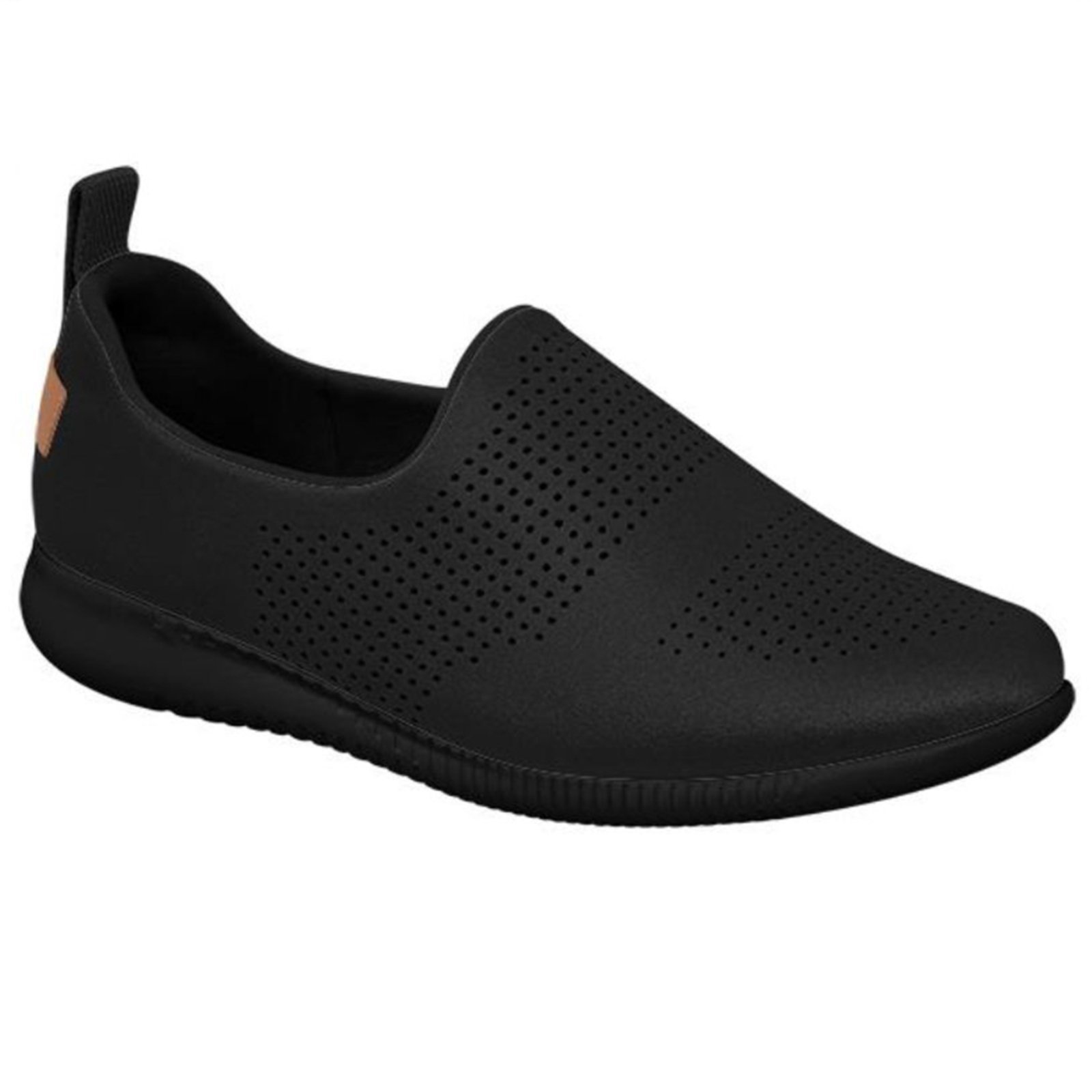 Tênis Moda Feminino Casual Usaflex Slip On Muito Confortavel Preto Sola Preta