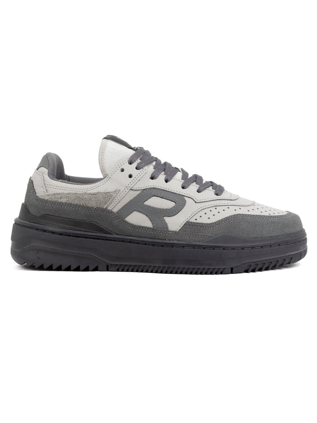 Tênis Masculino Reserva Go R-Broox Sneaker Casual Couro Cinza Chumbo