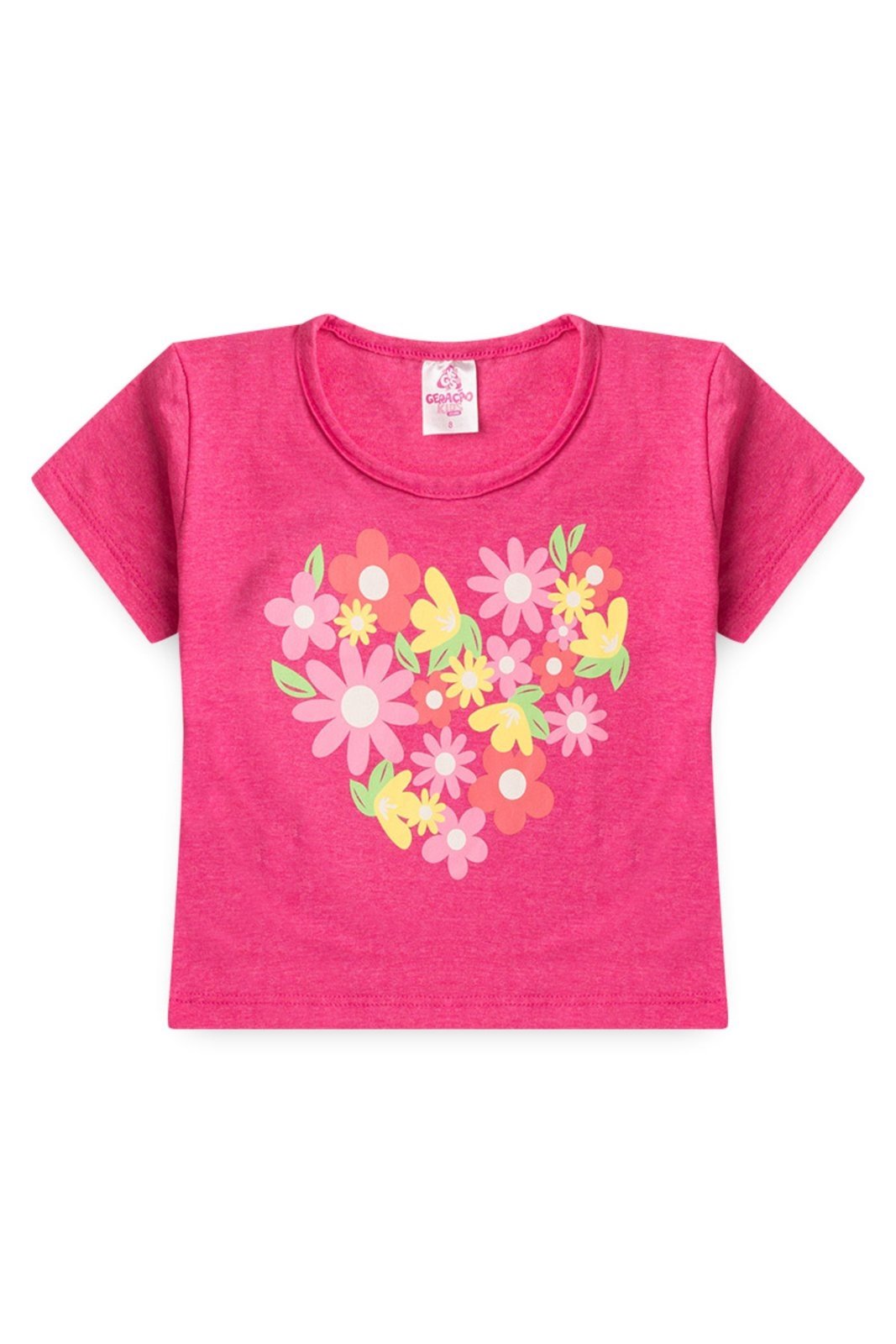 Vista 2 Infantil - Conjunto de Verão para Menina Cropped e Shorts Flores GKS verde GKS verde