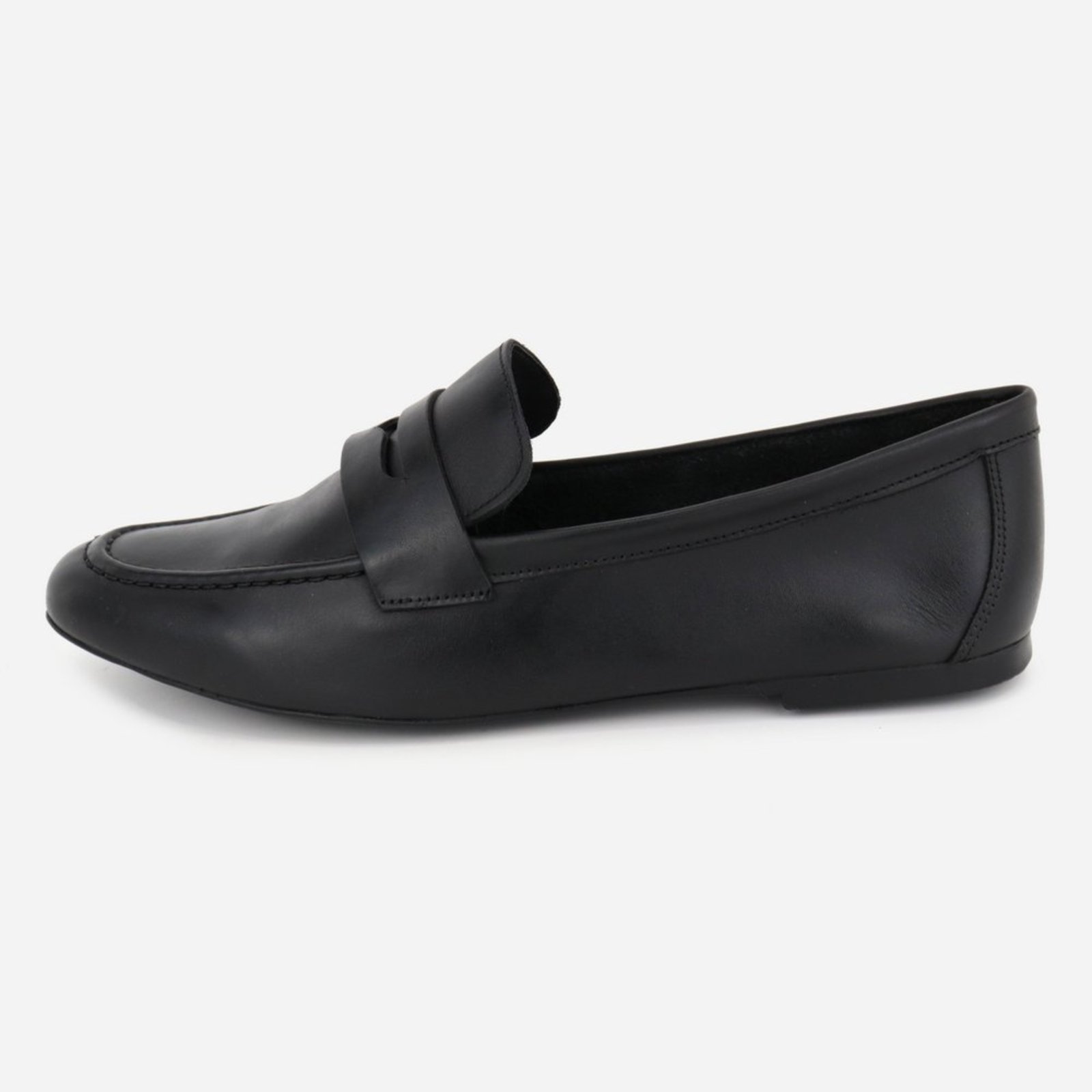 Loafer Casual Feminino Maria Paula Couro Preto