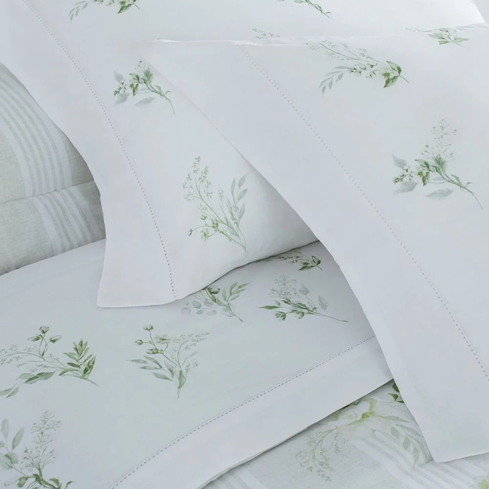 Jogo Cama Queen 200 Fios Buddemeyer Blanche Verde