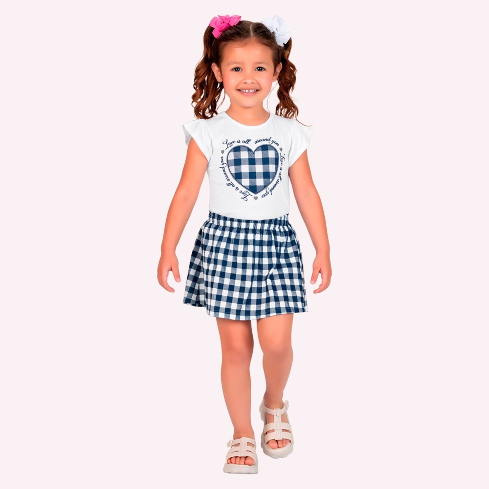 Infantil - Conjunto Menina Xadrez Kyly