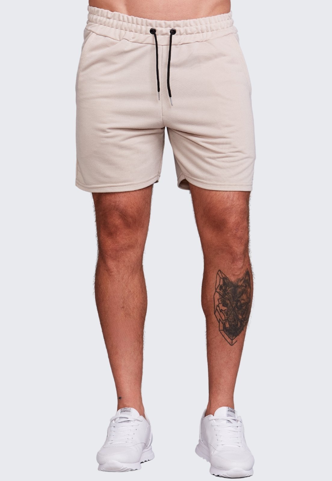 Shorts Masculino Moletinho Ajustável Casual Daze Modas Bege