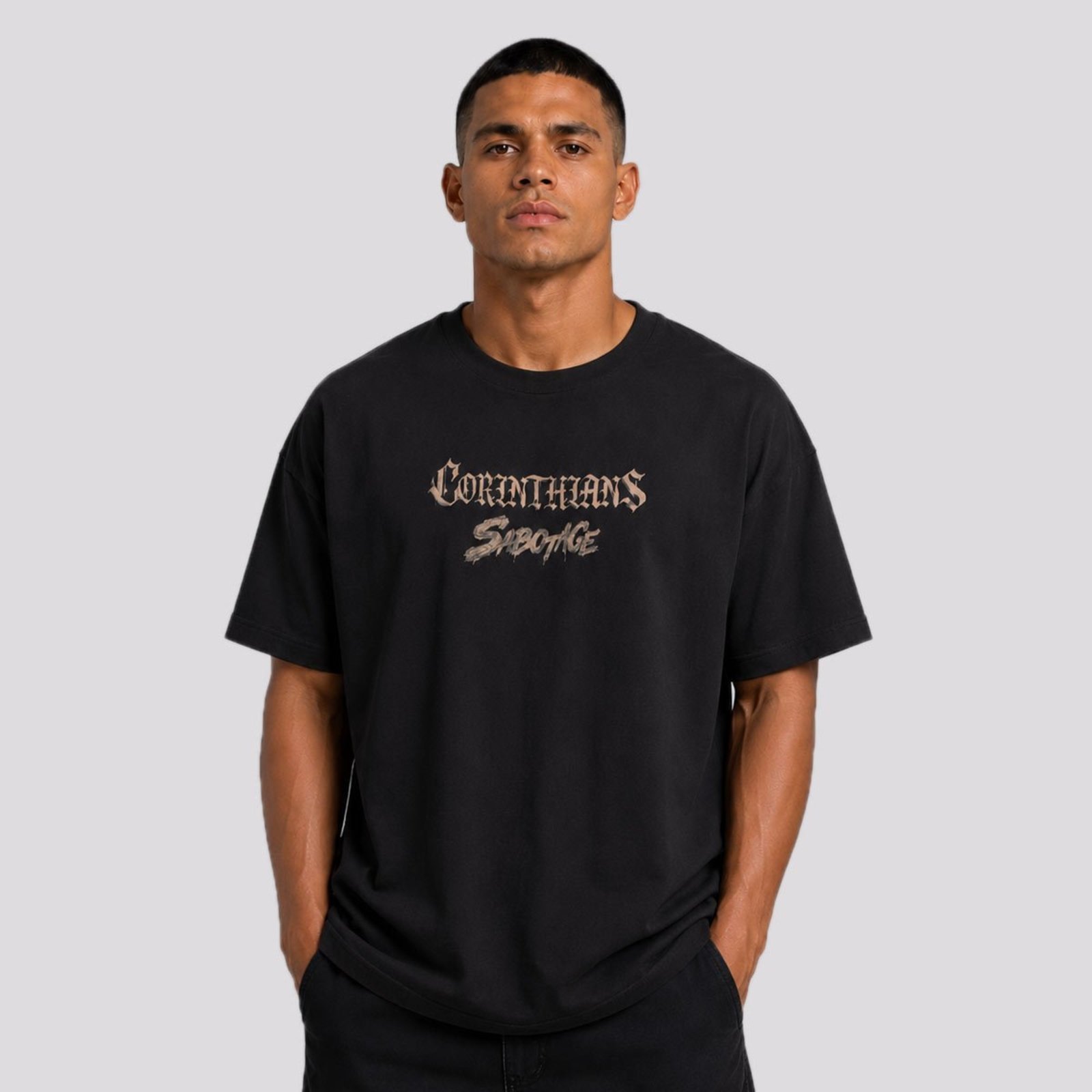 Camisa Corinthians X Sabotage Oversized Preta