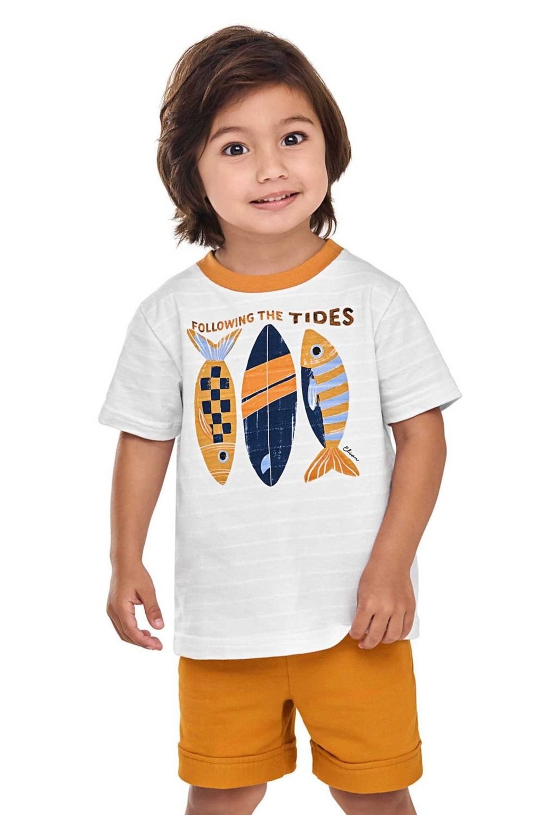 Infantil - Conjunto Curto Menino Maré Elian Branco
