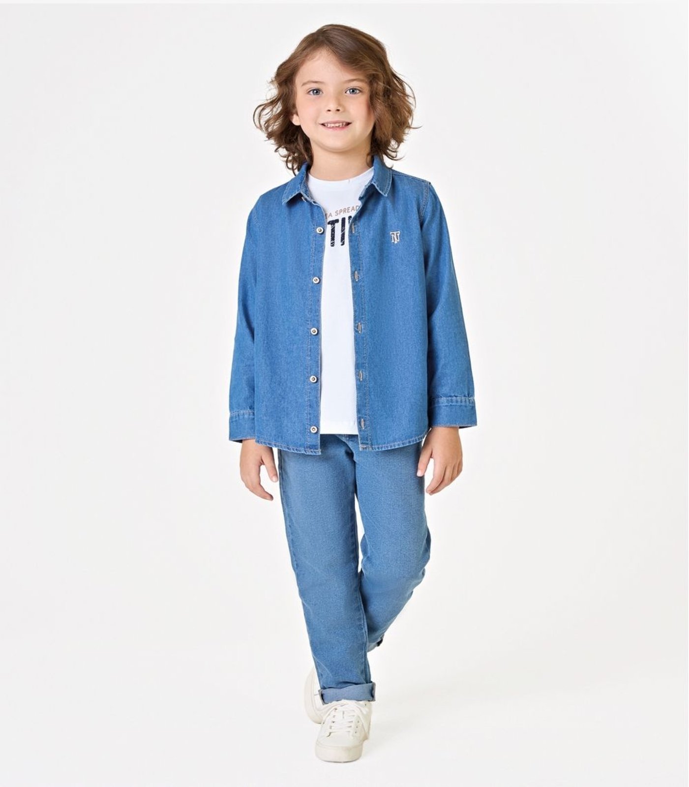Infantil - Calça Reta Menino Jeans Trick Nick Azul