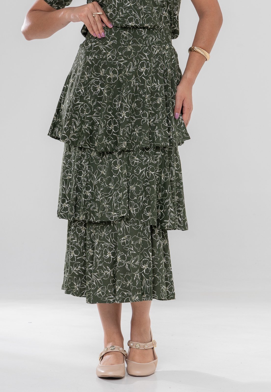Saia Aura Agda Floral Verde
