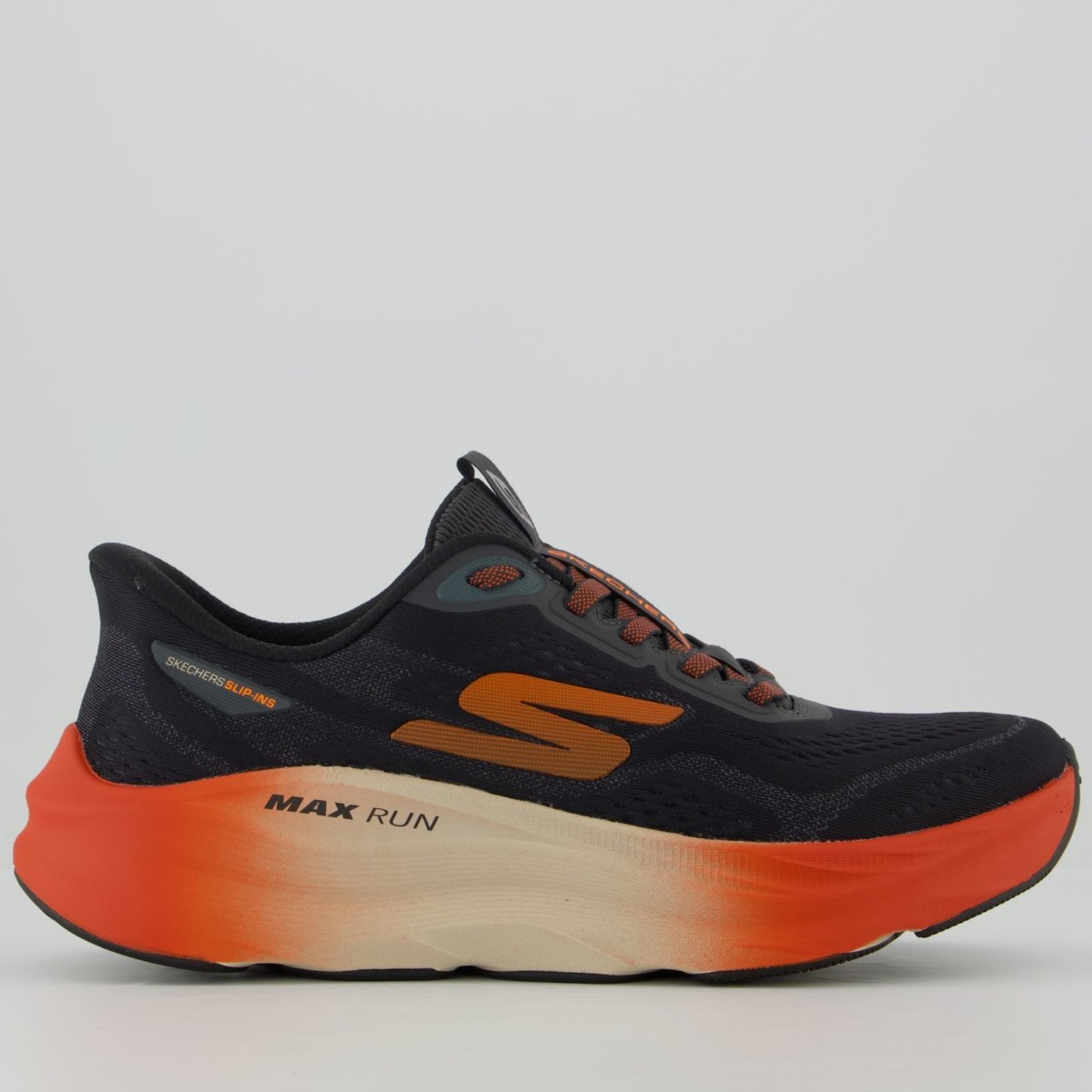 Tênis Skechers Max Run Preto e Vermelho